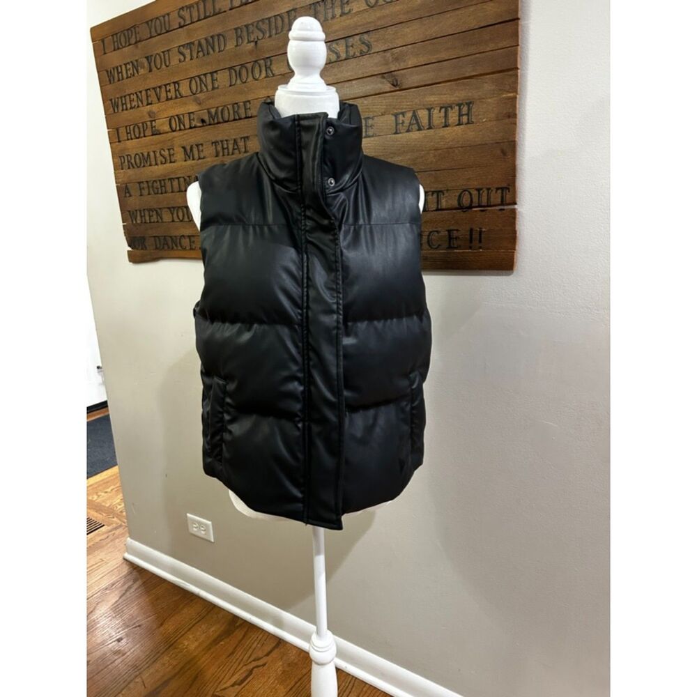 A New Day Faux Leather Puffer Vest